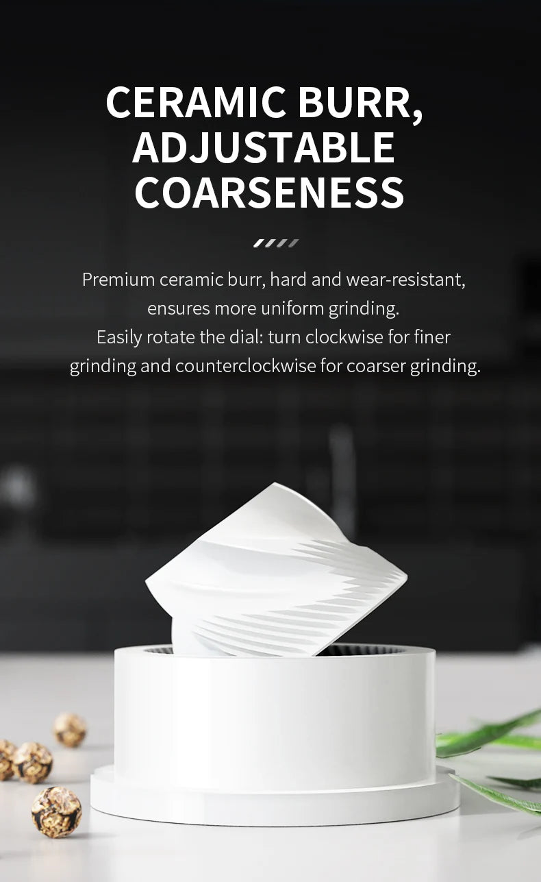 Gravity Electric Salt And Pepper Grinder Set, Battery Powered LED Light One HandAutomatic Operation