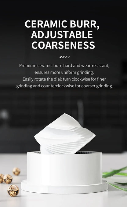 Gravity Electric Salt And Pepper Grinder Set, Battery Powered LED Light One HandAutomatic Operation