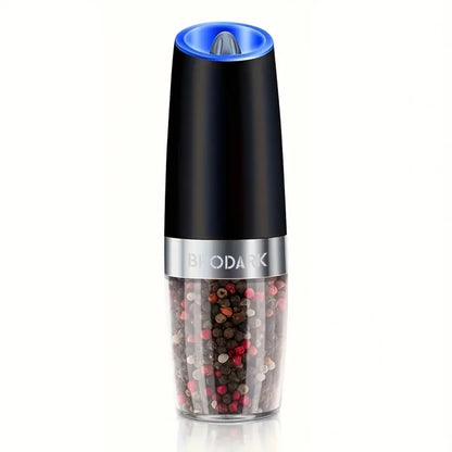Gravity Electric Salt And Pepper Grinder Set, Battery Powered LED Light One HandAutomatic Operation